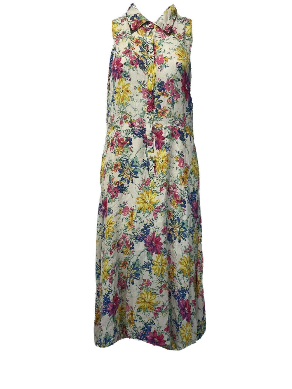 Women's Lucca Couture Floral Sleeveless Dress Hi Low Hem Size L